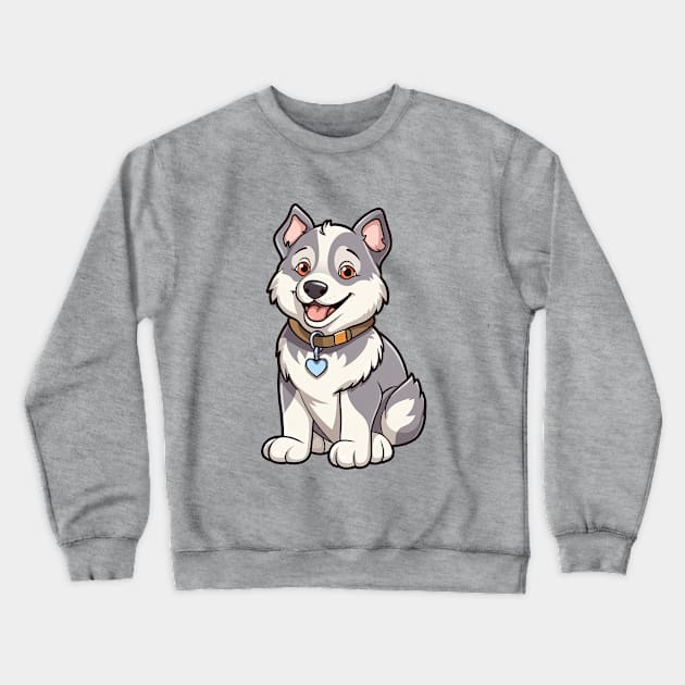 Cartoon Cute Kawaii Husky Crewneck Sweatshirt by SimplyIdeas